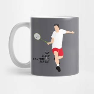 eat sleep badminton repeat Mug